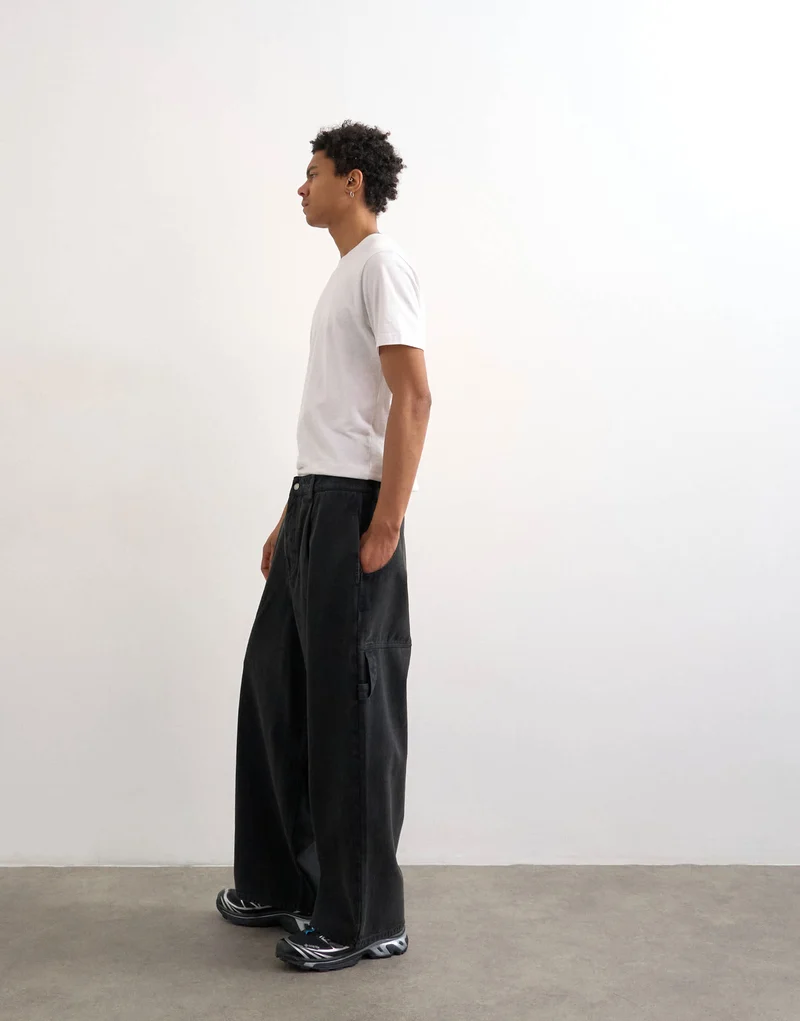 Topman barrel twill carpenter in black