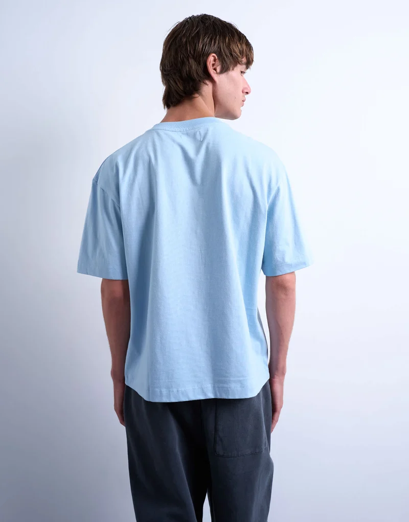 Topman cropped fit t-shirt in light blue