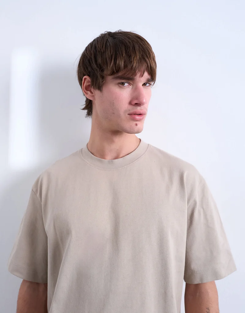Topman 5 pack relaxed fit t-shirt in black, white, beige, sage and charcoal