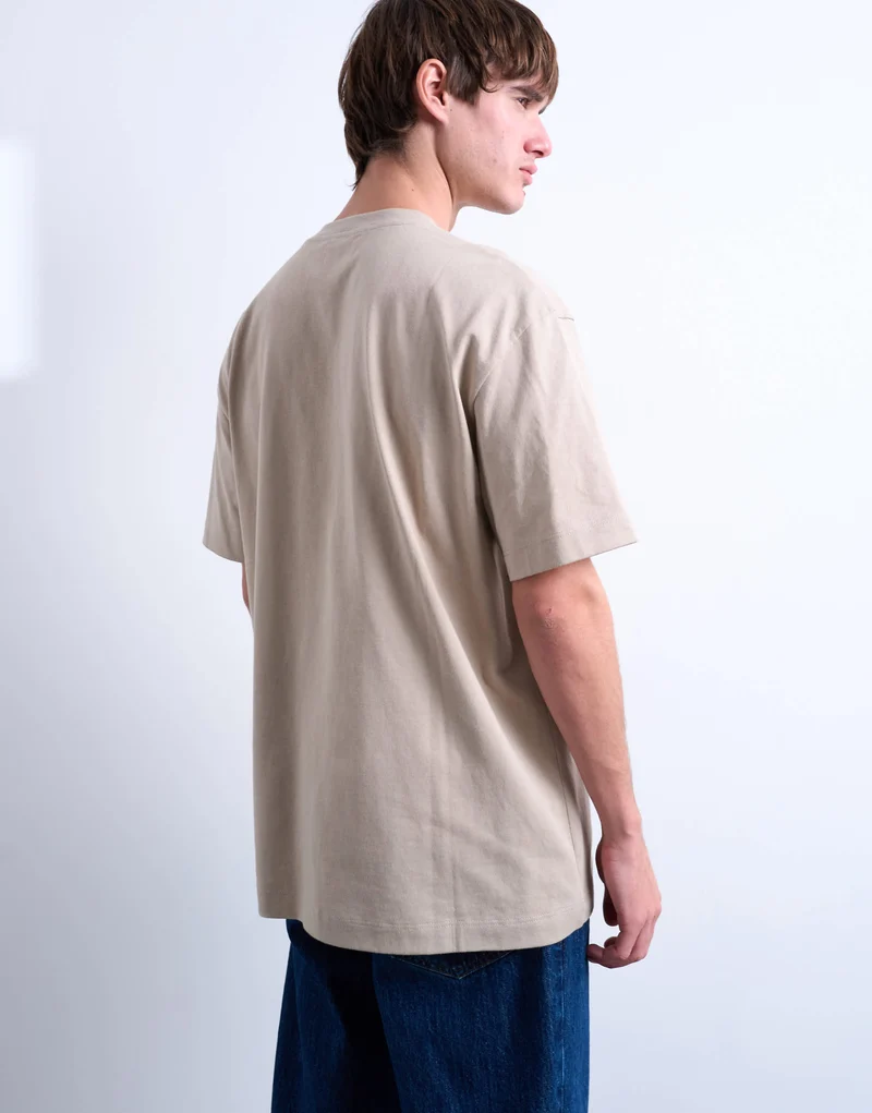 Topman 5 pack relaxed fit t-shirt in black, white, beige, sage and charcoal