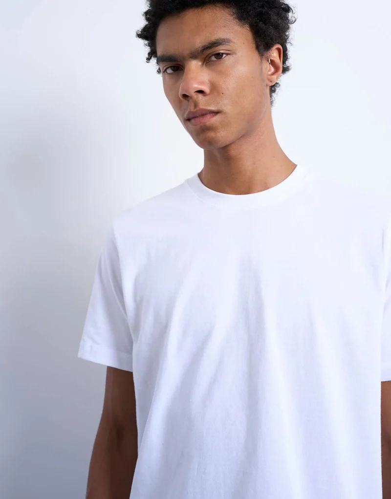 Topman 5 pack classic fit t-shirt in black, white, ecru, dark brown and charcoal