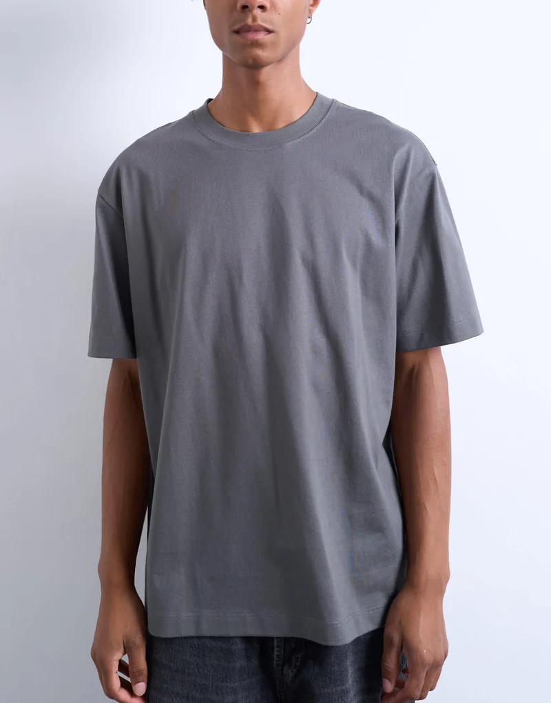 Topman relaxed t-shirt in charcoal