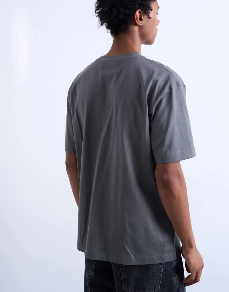 Topman relaxed t-shirt in charcoal