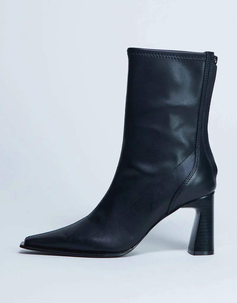Topshop Nicky chisel toe ankle boot in black