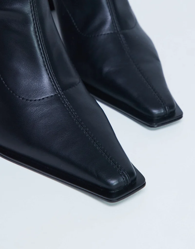 Topshop Nicky chisel toe ankle boot in black