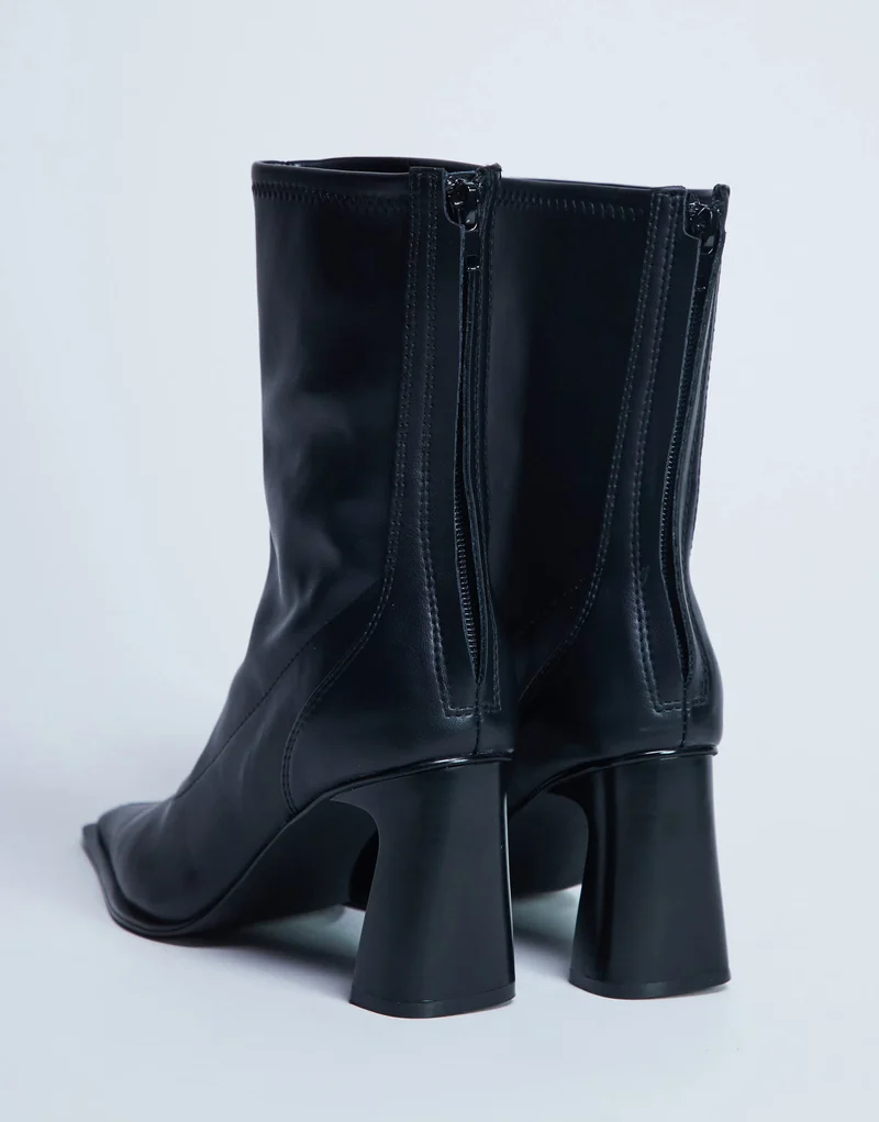 Topshop Nicky chisel toe ankle boot in black