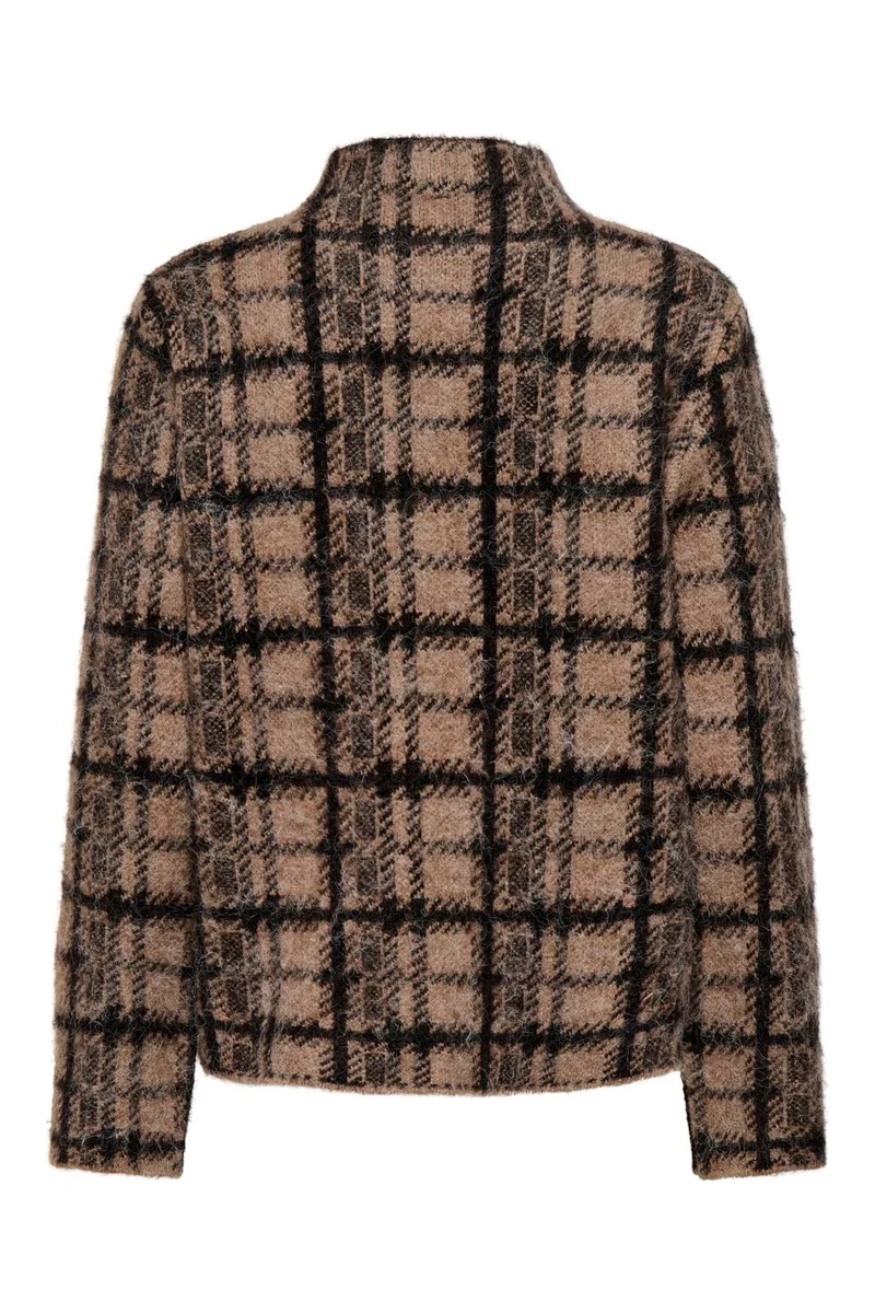 Only - Onllouise Ls Highneck Knt - 5083669 Chocolate Torte Toasted Coconut/Black/Mel