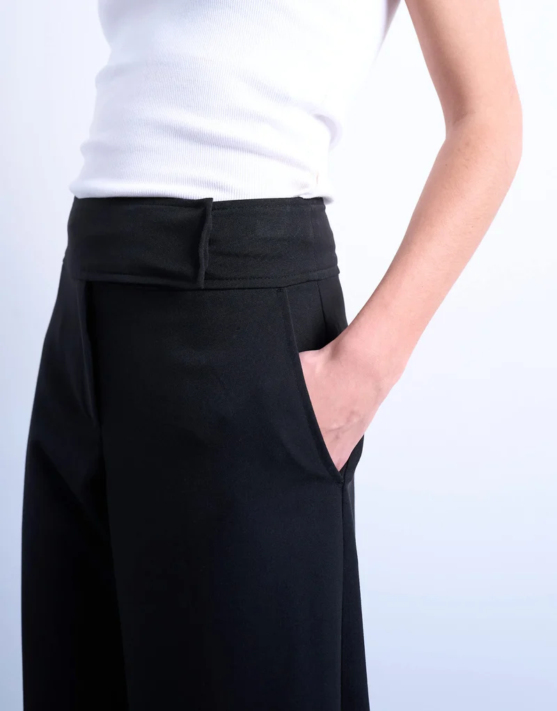 Topshop barrel leg trouser in black