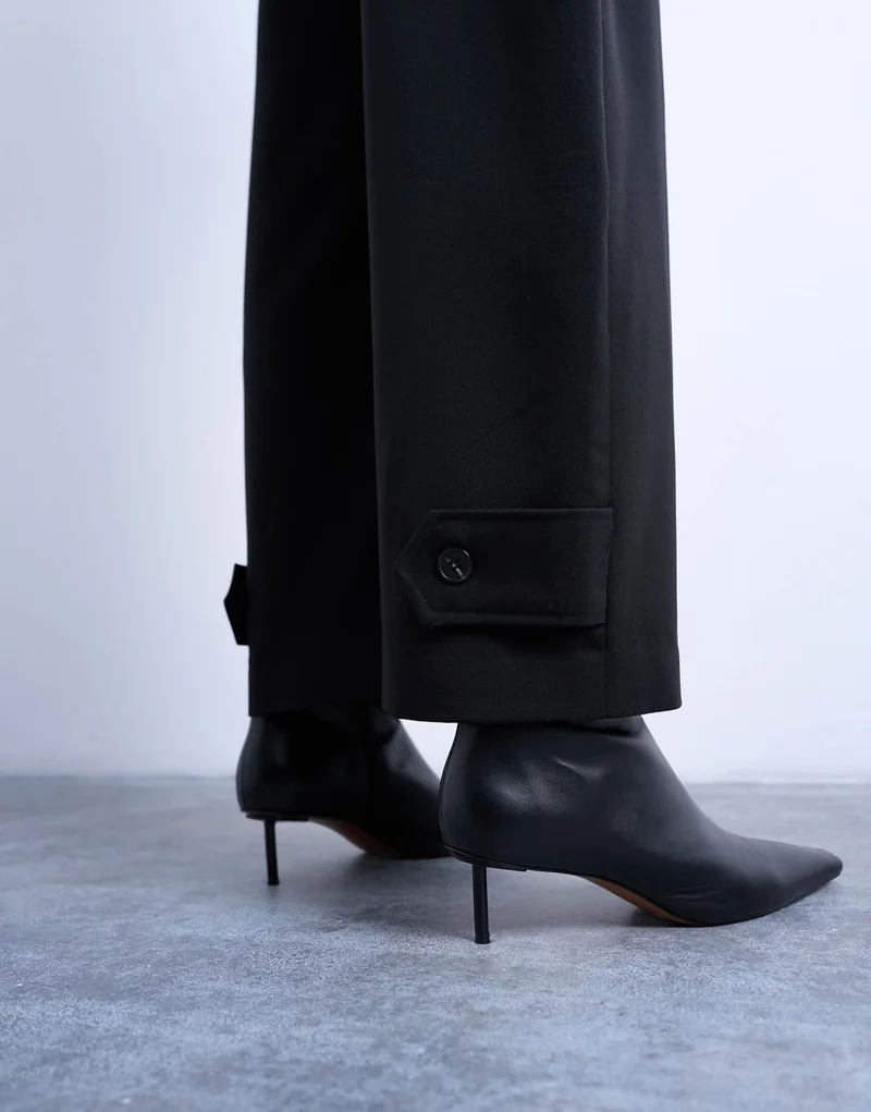 Topshop barrel leg trouser in black