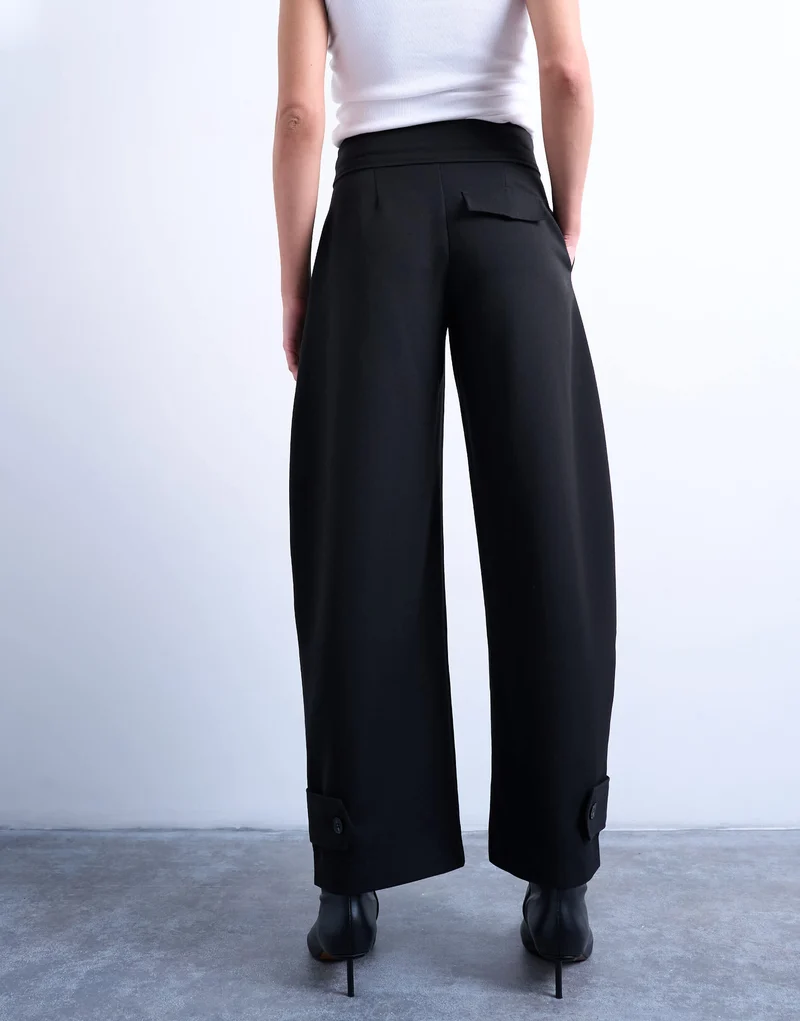 Topshop barrel leg trouser in black