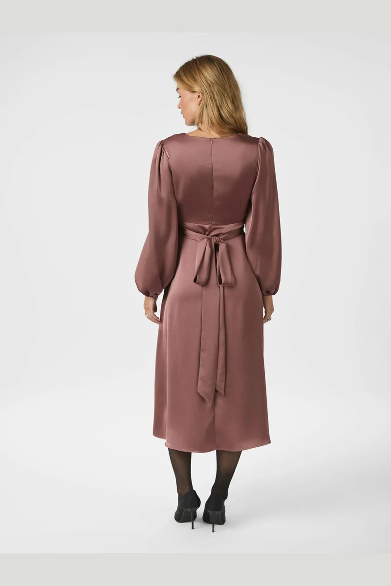Neo Noir - Rimini Heavy Sateen Dress 163039 - 393 - Dark Rose