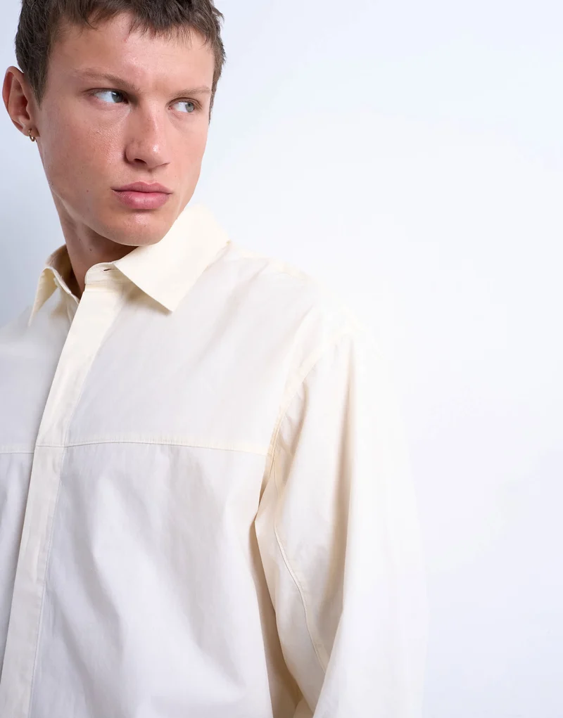 Topman oversized fit formal shirt in light yellow