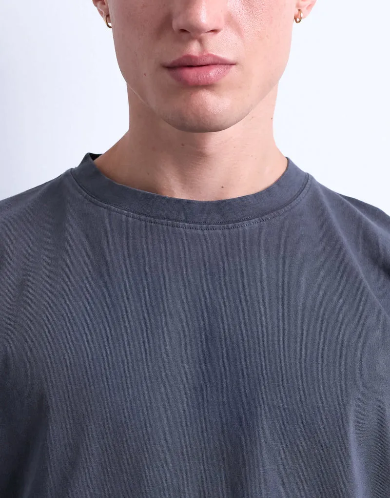 Topman boxy oversized t-shirt in washed charcoal