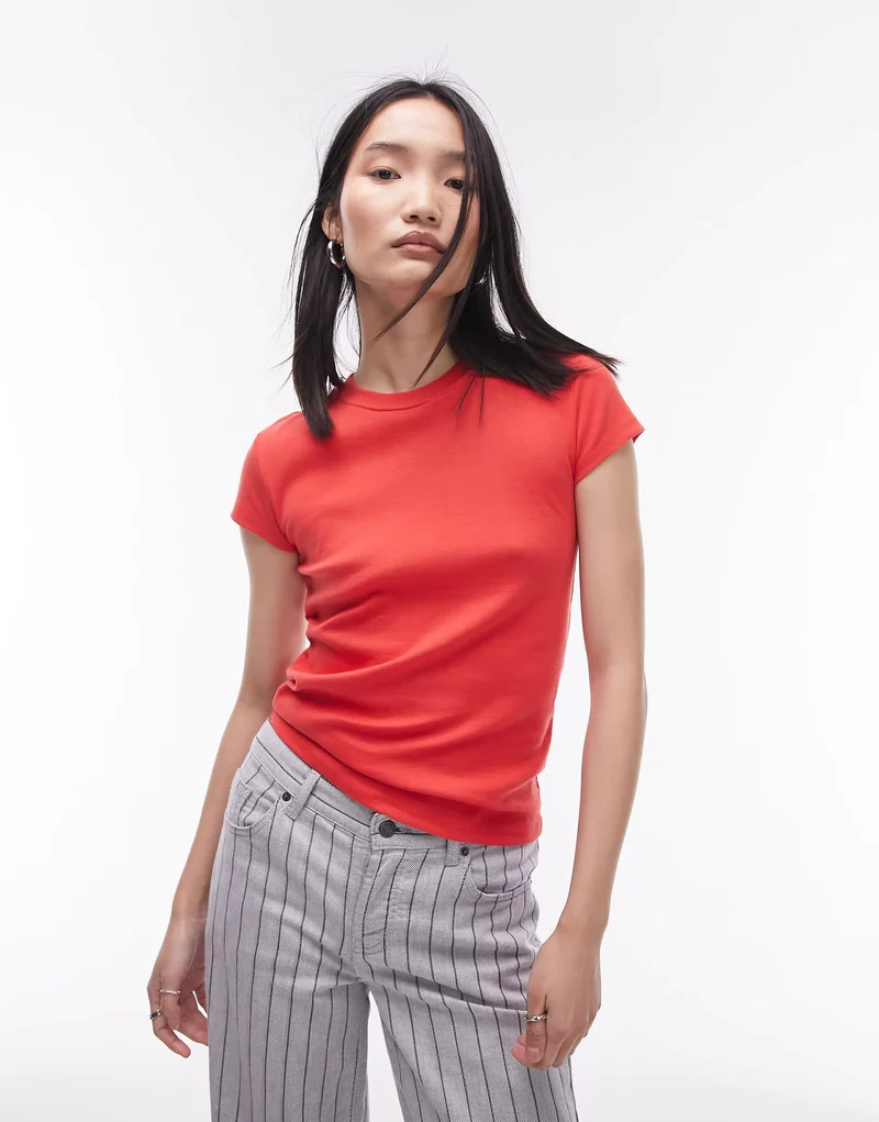 Topshop everyday tee in red