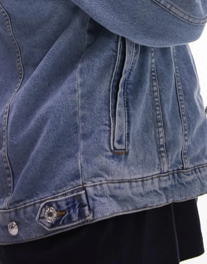 Topman oversized denim jacket in blue