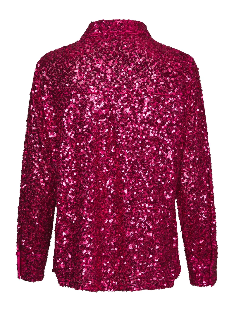 Valentin Studio - Classy Sequins Shirt 163336 - 457 - Pink/Red