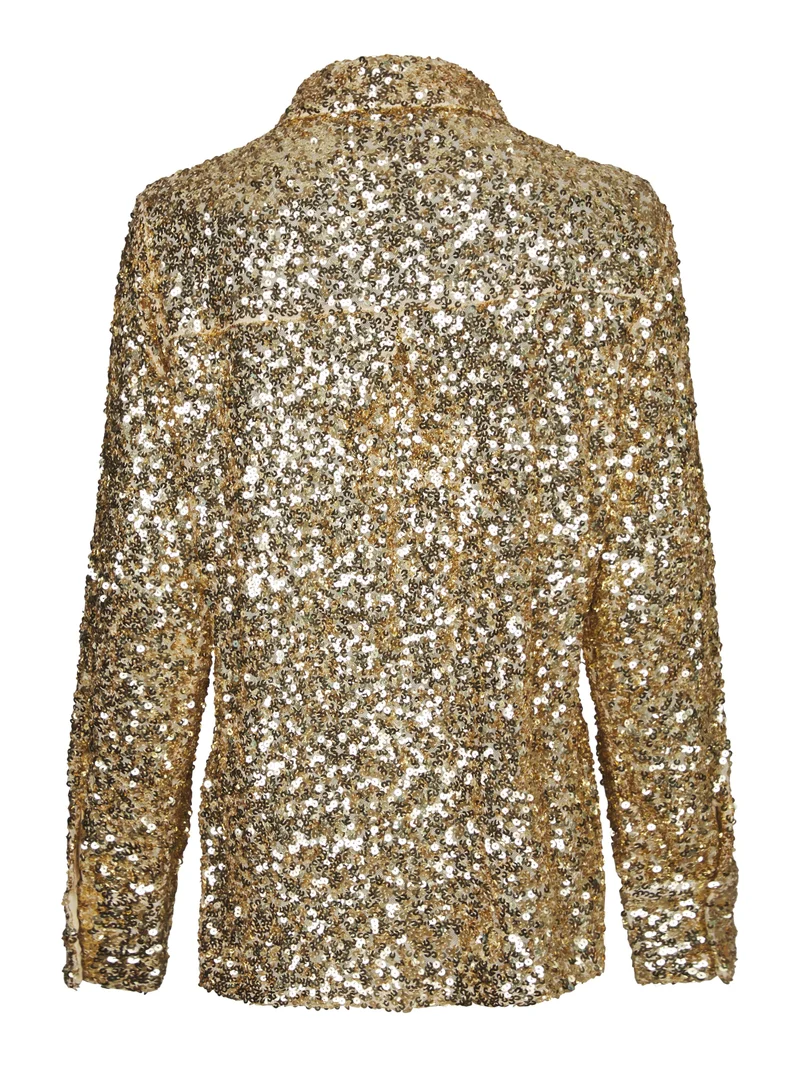 Valentin Studio - Classy Sequins Shirt 163336 - 221 - Gold