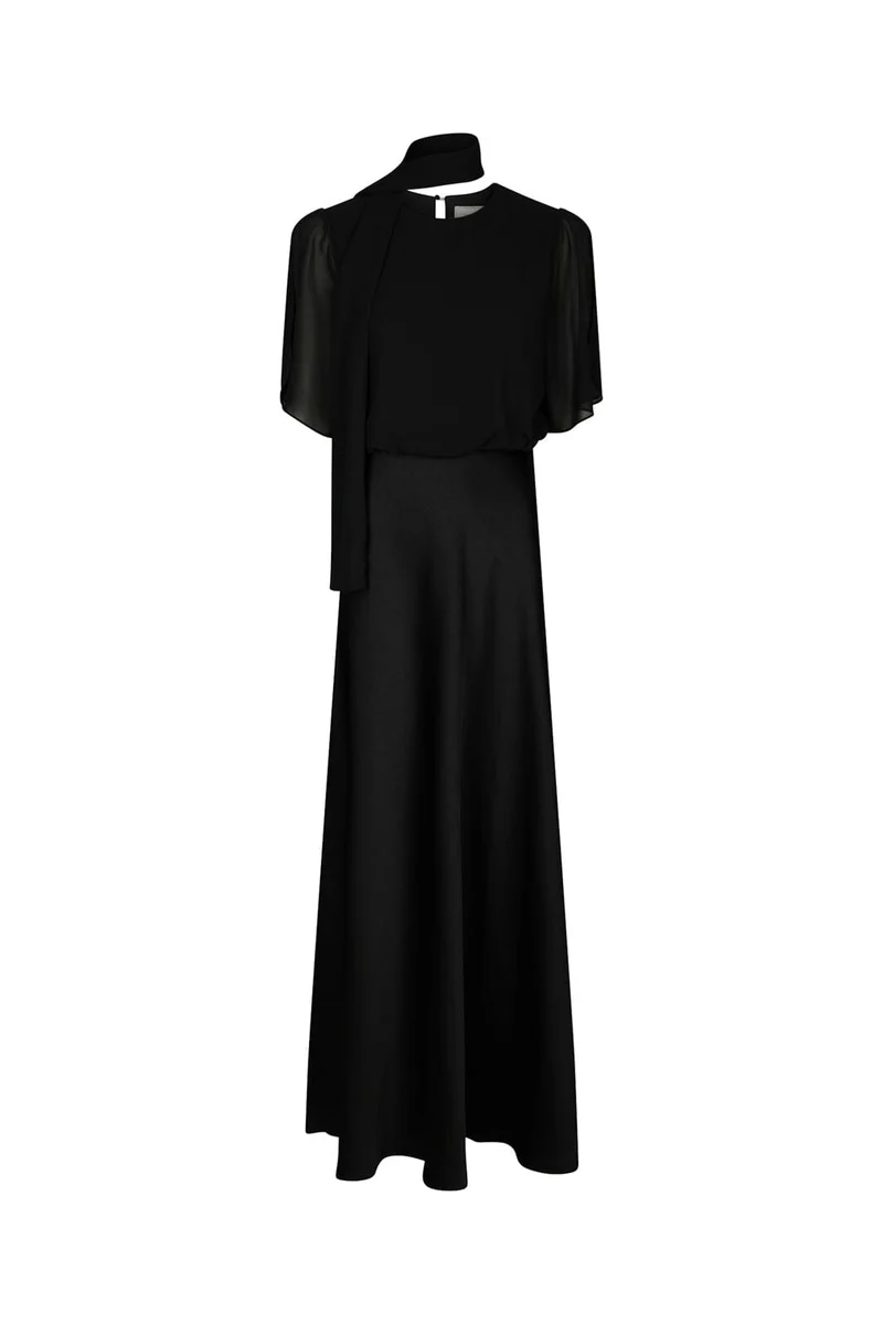 Neo Noir - Pelina Chiffon Dress 170899 - 100 - Black