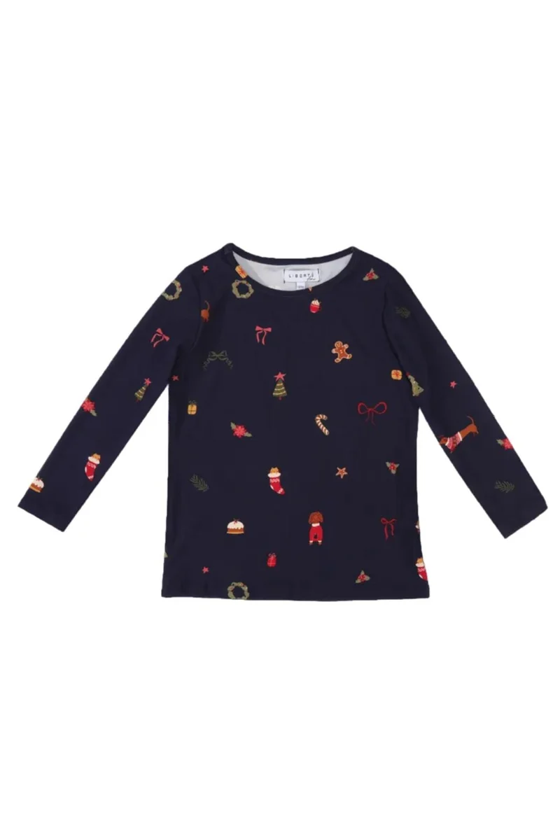 Liberte Ami - Alma-Ls-Tshirt-Kids 9659 - Dog Navy