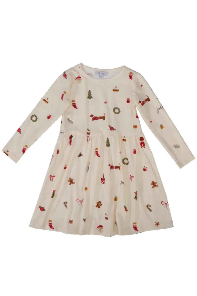 Liberte Ami - Alma-Ls-Babydoll-Dress (Kids) 9658 - Dog Creme