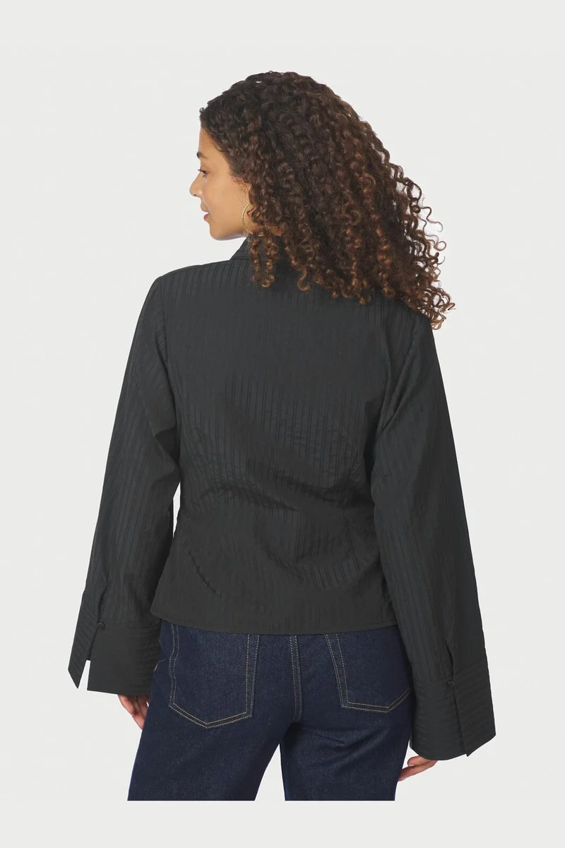 Neo Noir - Fenli Tone Stripe Shirt 167434 - 100 - Black