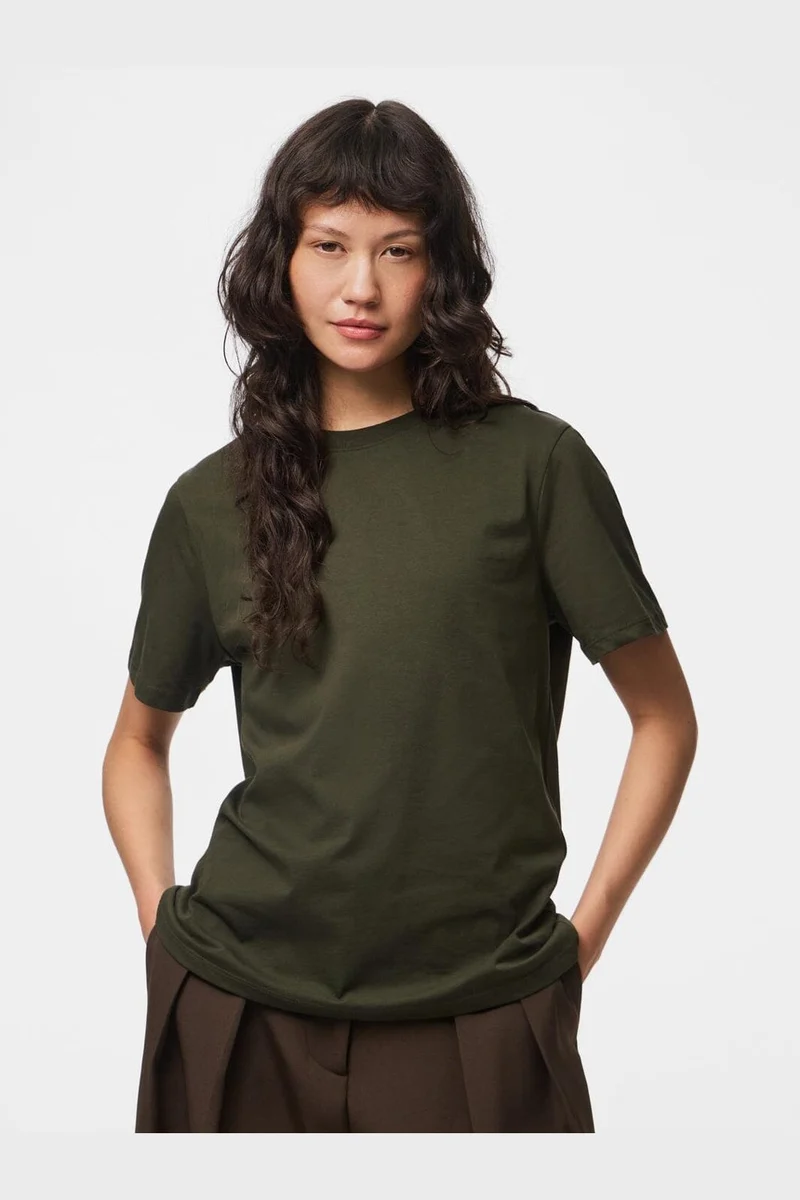 Pieces - Pcria Ss Solid Tee - 4857314 Forest Night