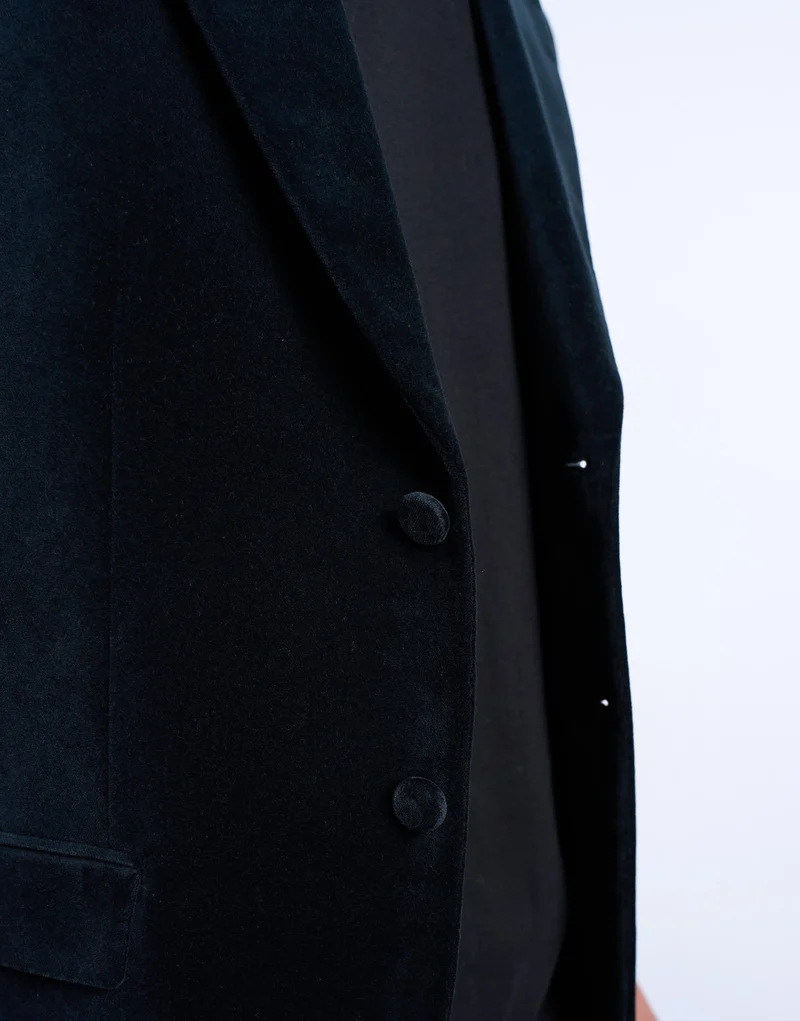 Topman velvet blazer in black