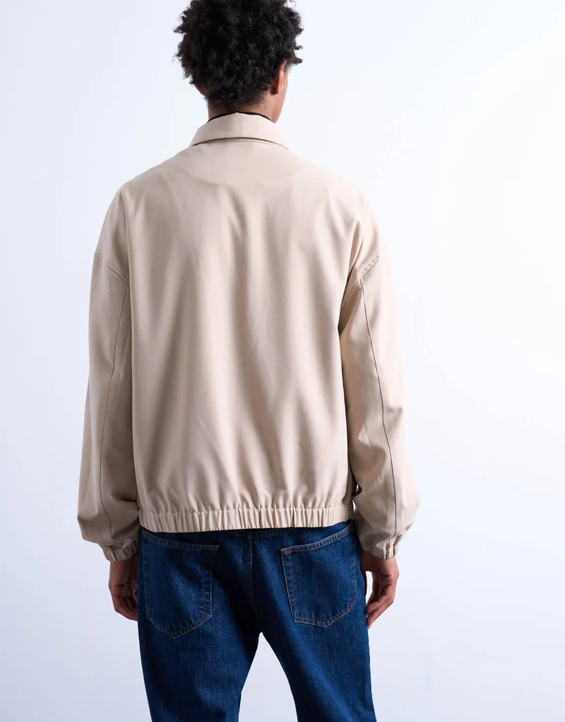 Topman harrington jacket in stone