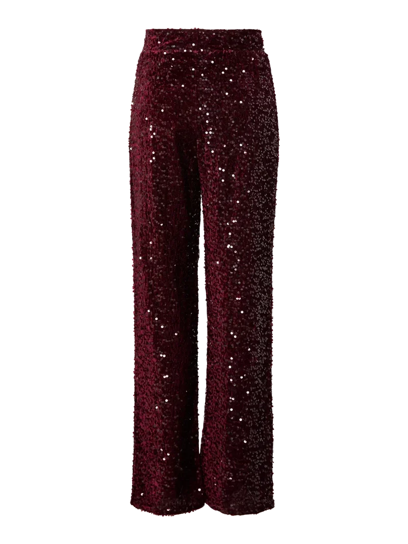 Pieces - Pckam Wide Pant - 4859162 Tawny Port Tawney Port Sequins