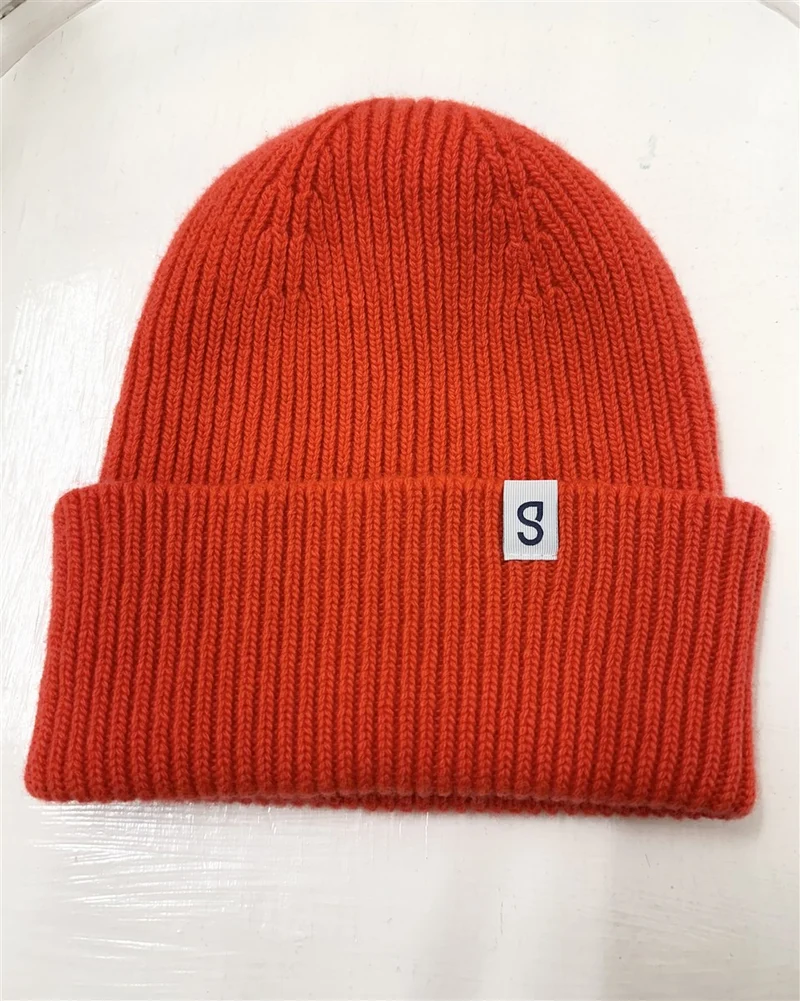 GROTE Strickmütze mit Umschlag goldfisch
