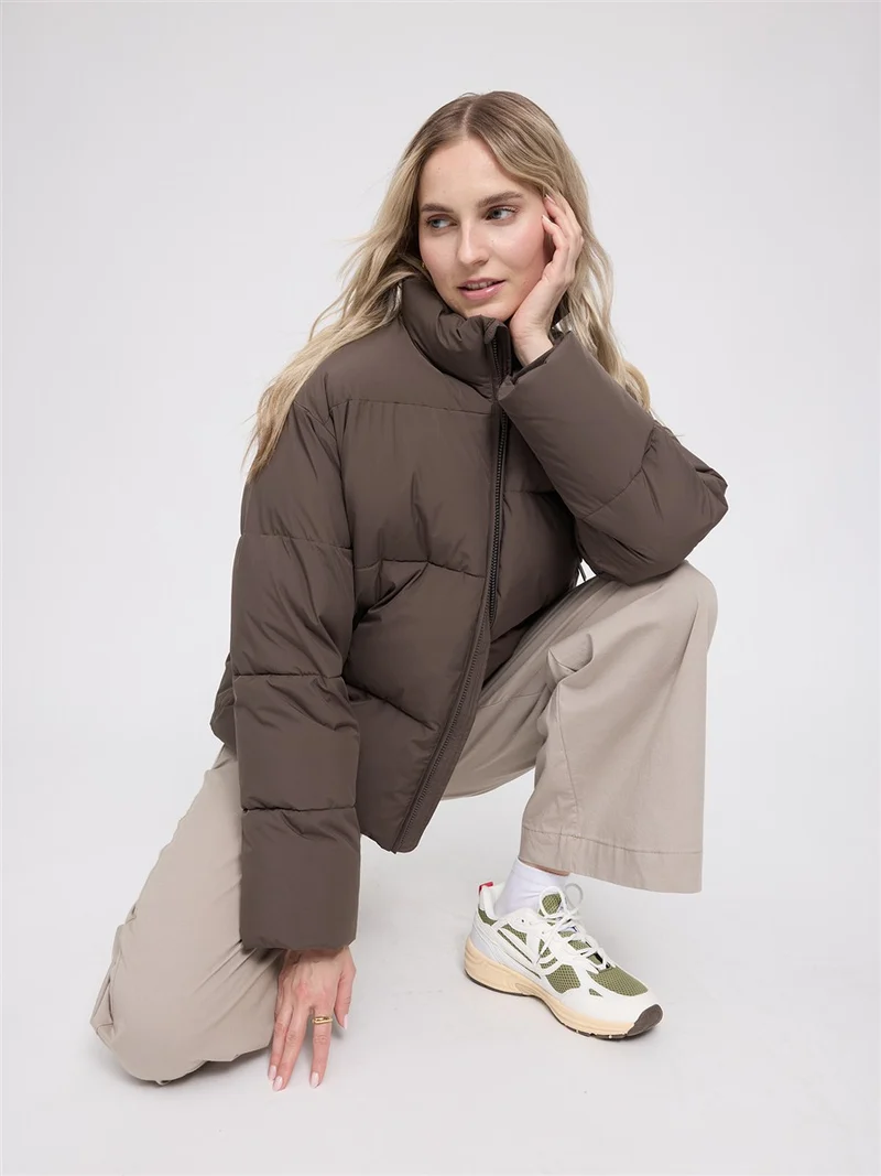 MAZINE Loose Fit Puffer Jacket mokka