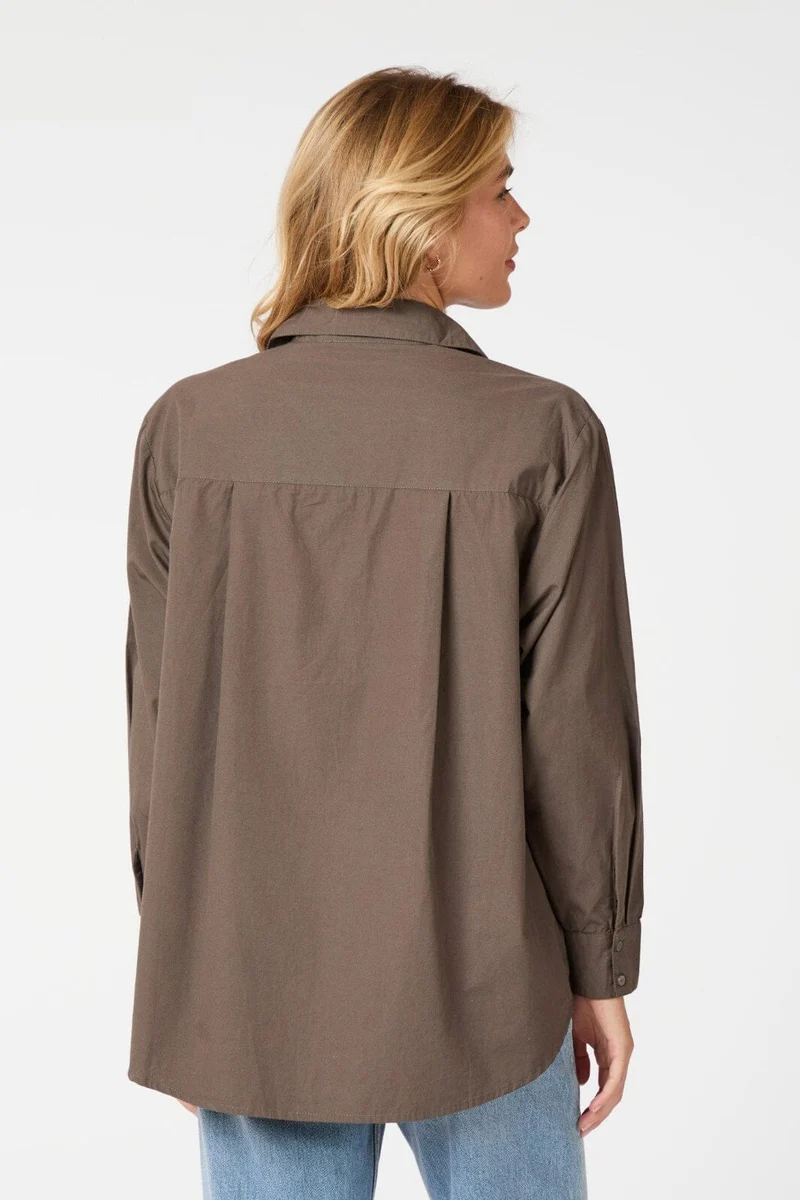 Neo Noir - Dalma C Poplin Shirt 164332 - Warm Grey