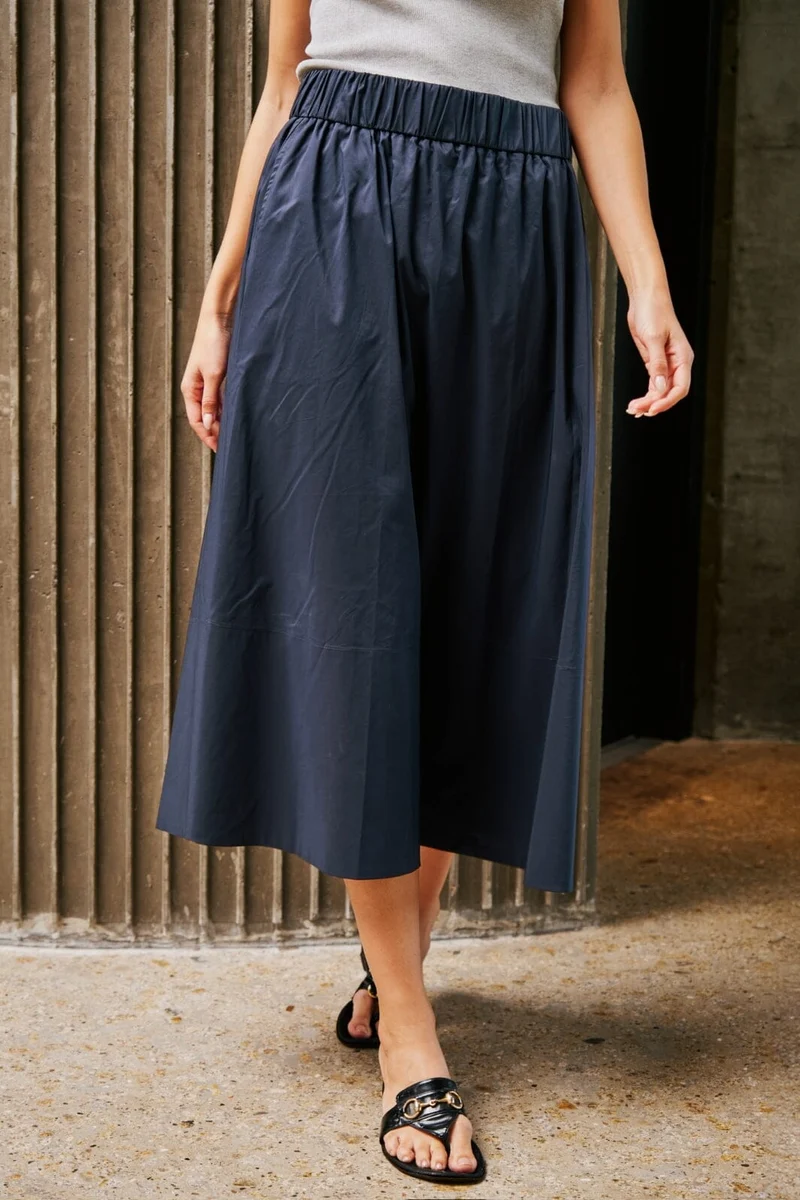 Neo Noir - Yara Poplin Skirt - Navy