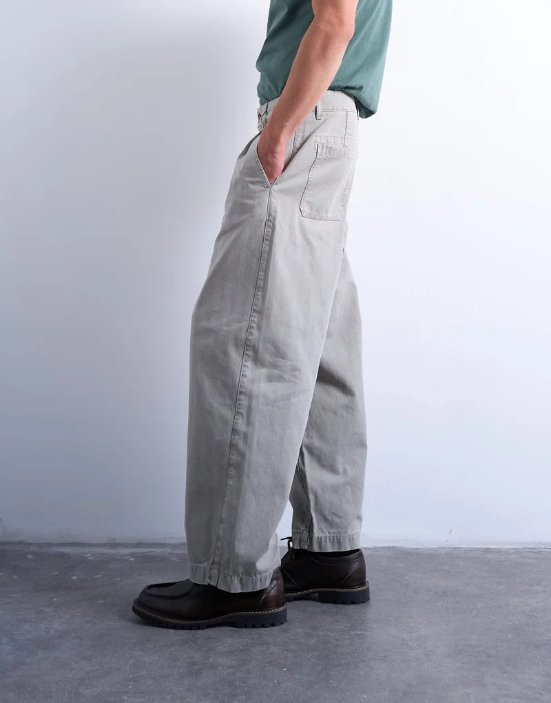 Topman herringbone barrel trouser in stone
