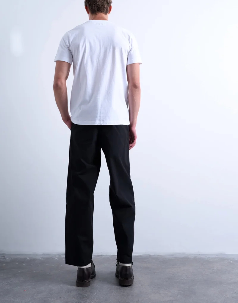 Topman ripstop taper leg trouser with seam detail in black