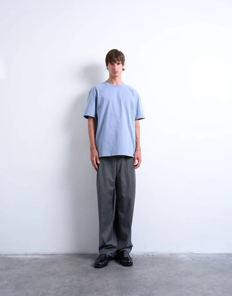 Topman relaxed fit t-shirt in mid blue