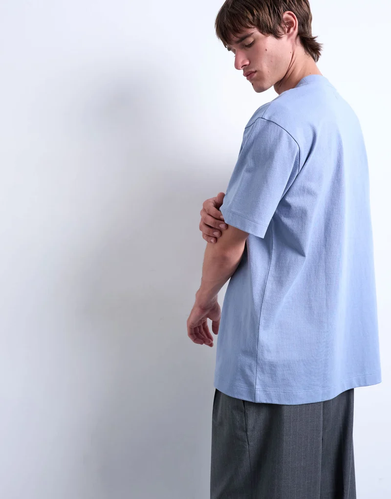 Topman relaxed fit t-shirt in mid blue