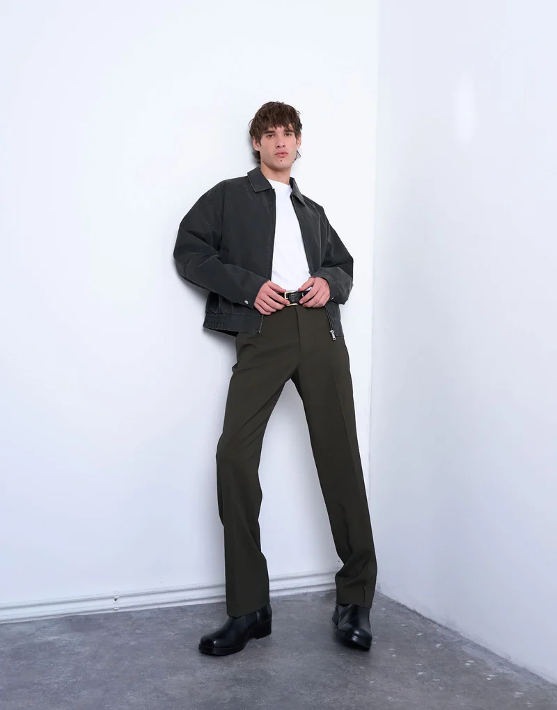 Topman suede effect jacket in washed grey