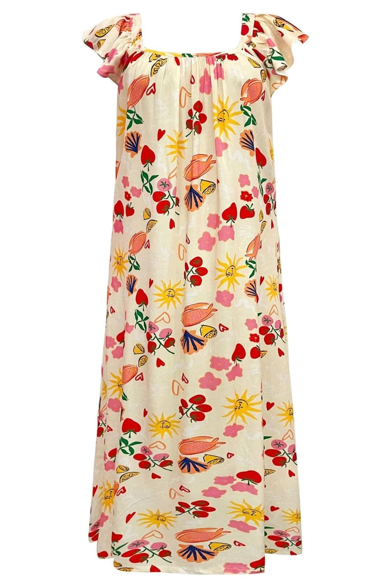 Liberte - Hilma-Frill-Strap-Dress 22227 - Ivory Summer