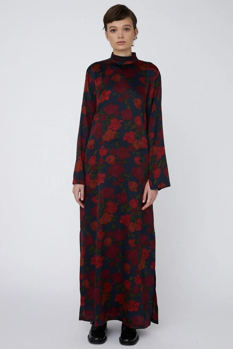 Stella Nova - Silk Dress Longsf53-4205 - 235 Flower Forest