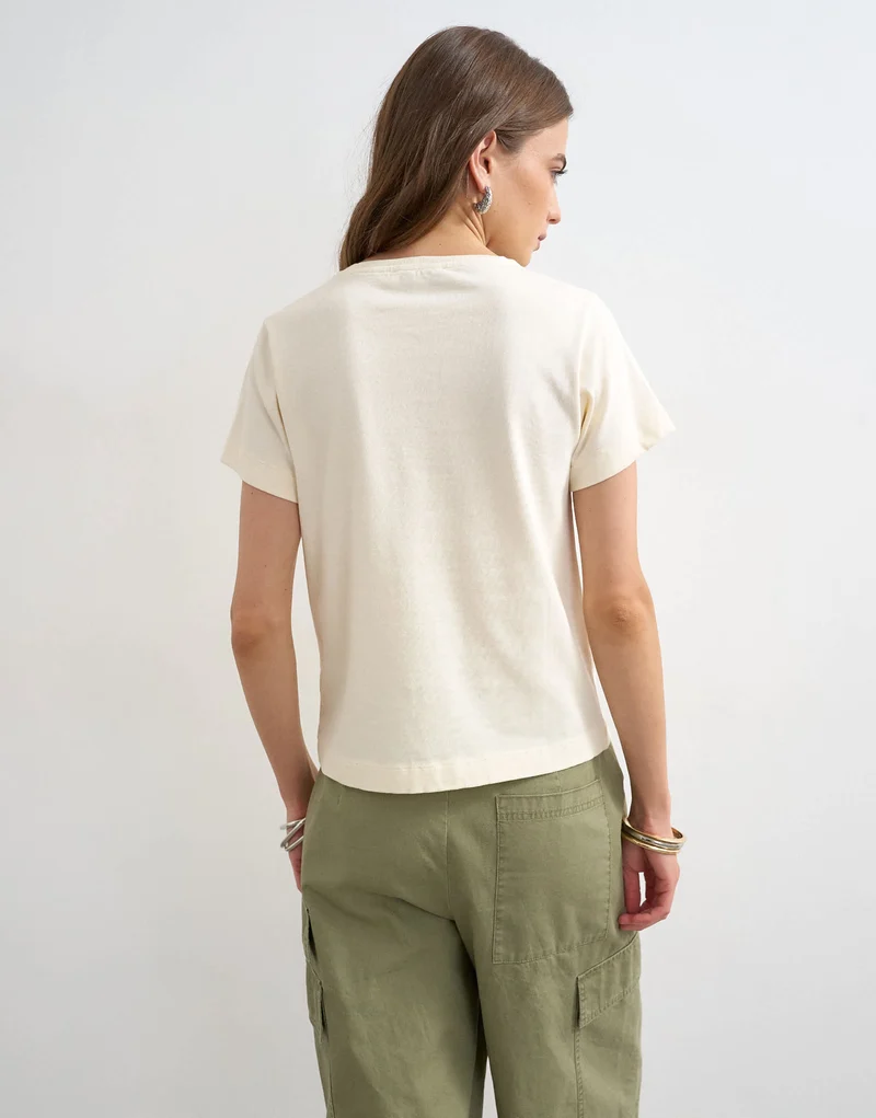 Topshop the point of it all graphic tee in buttermilk