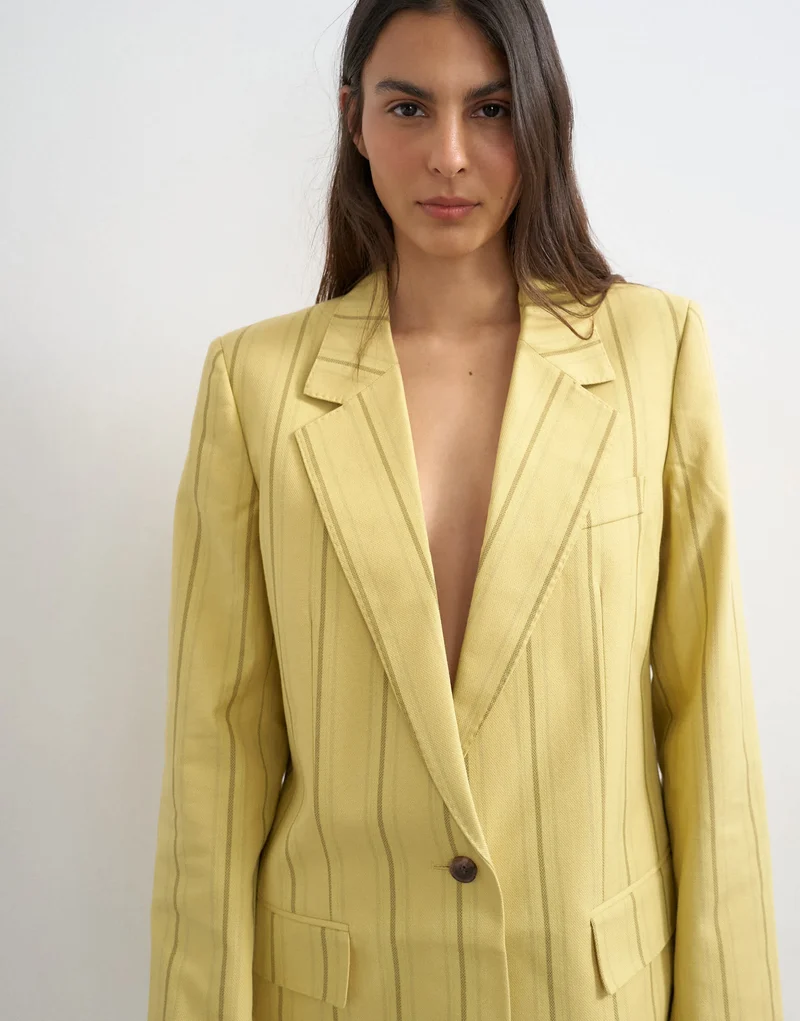 Topshop co ord occasion stripe blazer in yellow