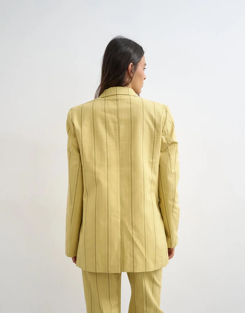 Topshop co ord occasion stripe blazer in yellow