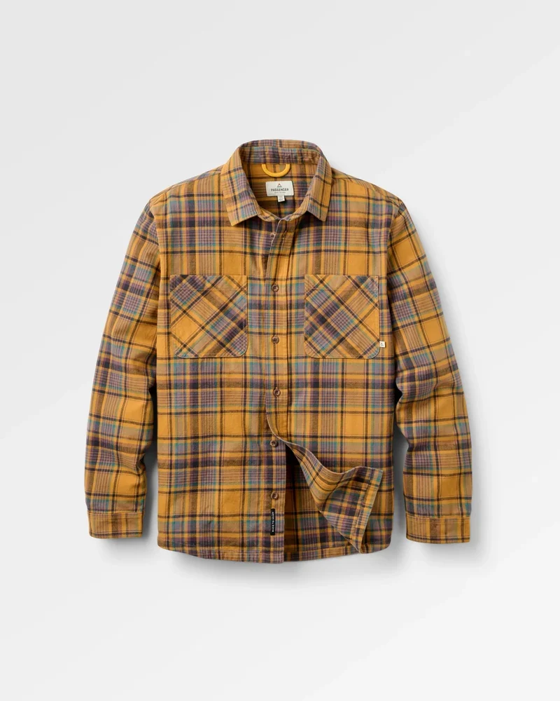 PASSENGER Backcountry Flannel Check Shirt dusty ochre check
