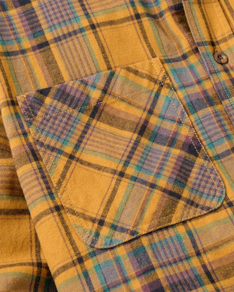 PASSENGER Backcountry Flannel Check Shirt dusty ochre check
