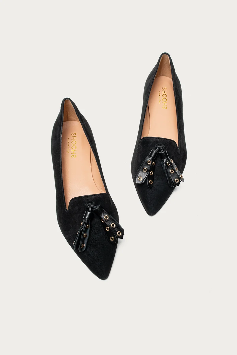 Zara Schwarz Wildleder Tassel