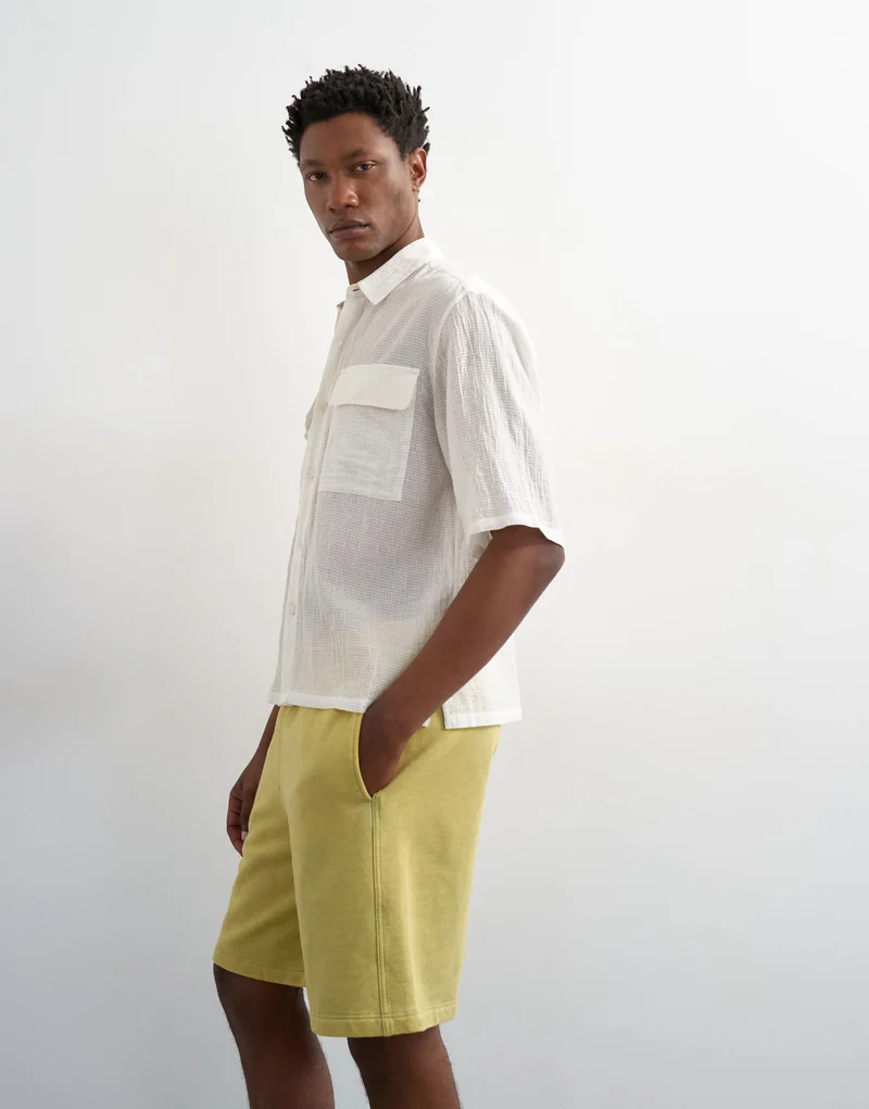 Topman relaxed fit bermuda jogger short in washed yellow