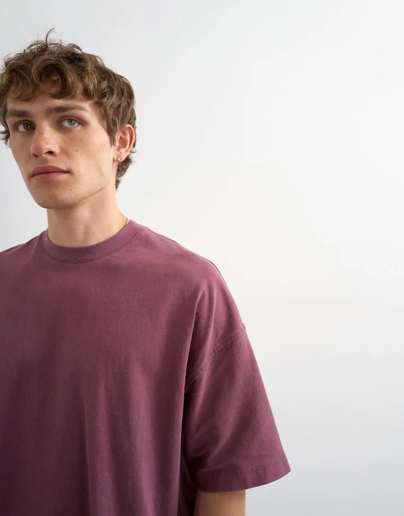 Topman boxy fit in washed burgundy