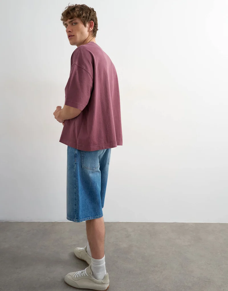 Topman boxy fit in washed burgundy