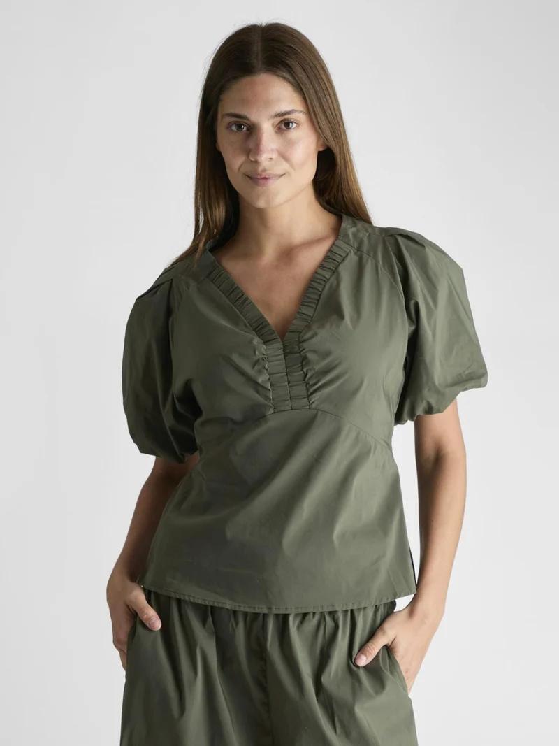 Neo Noir - Irina Poplin Blouse - Army